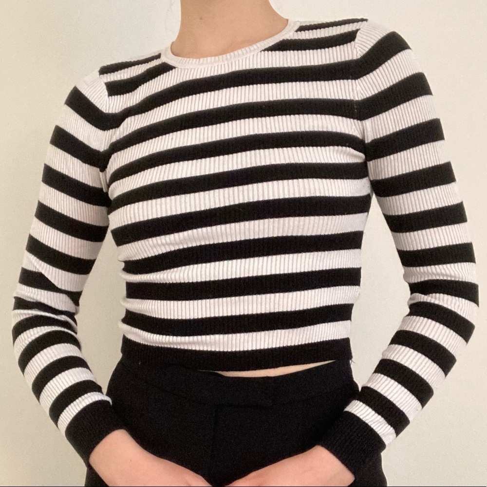 black and white striped shirt